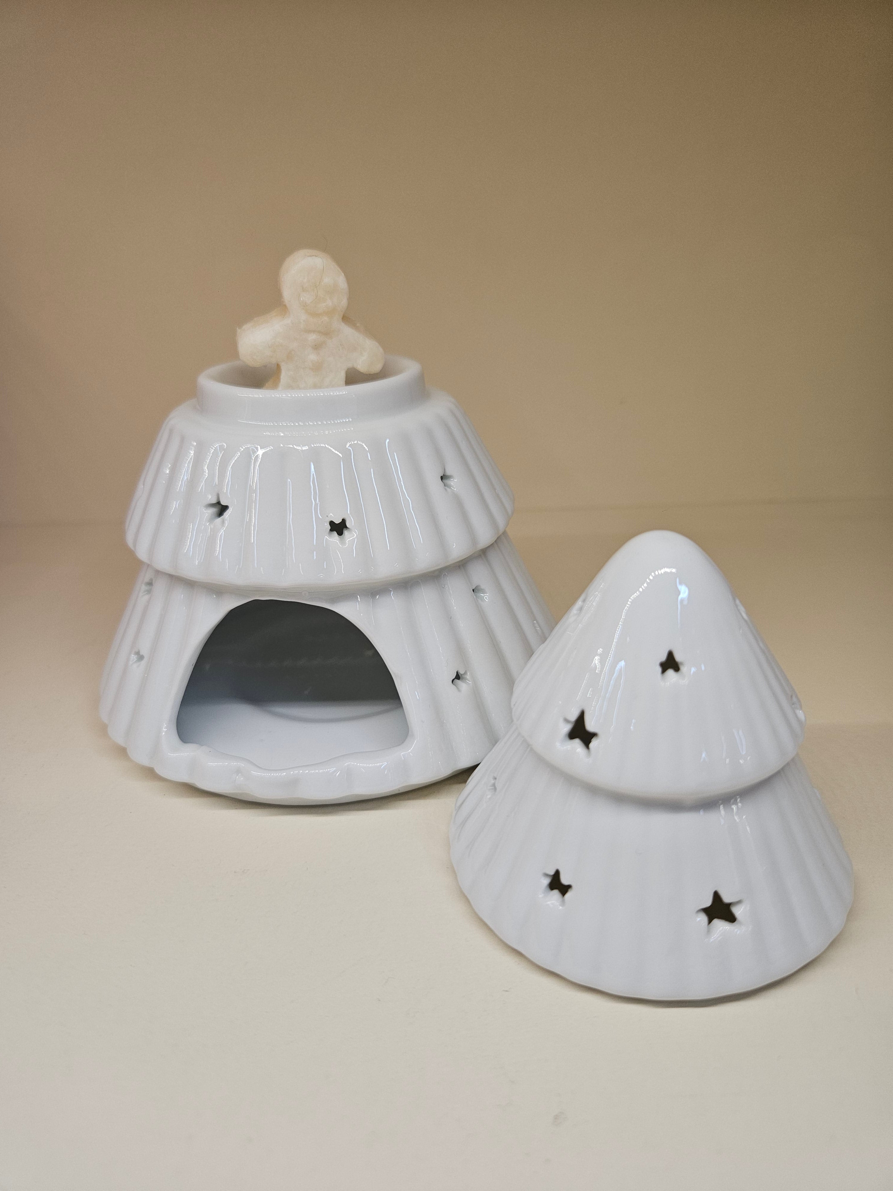 Brûle-parfum Sapin de Noël blanc