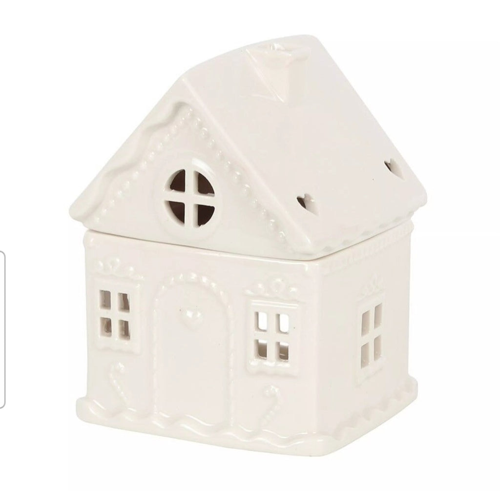 Brûle-parfum maison pain d'épices blanc